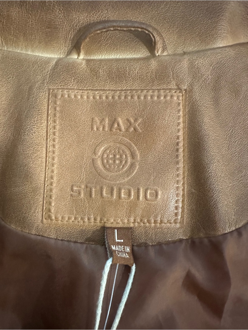 Max Studio Brown Faux Leather Moto Jacket - Picture 2 of 7